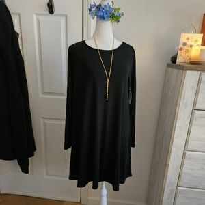 OLD NAVY | NWT - FIT & FLARE Long Sleeve Flirty Stretch Crew Neck Dress L Petite